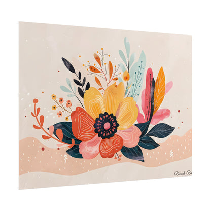 Blooming Growth: Vibrant Flower Artwork - Poster