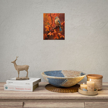 Vibrant Oak Branch: Colorful Oil Painting Artwork - Poster