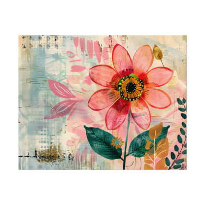Blooming Growth: Whimsical Flower Art - Poster