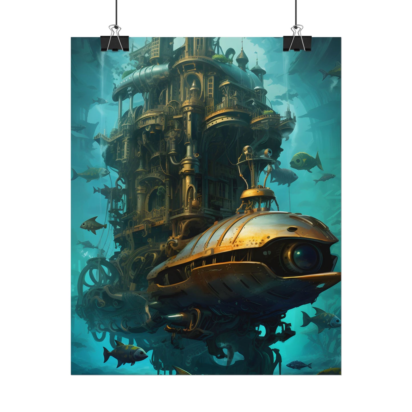 Steampunk Oceanic Adventure: Brass Skirted Explorer - Poster