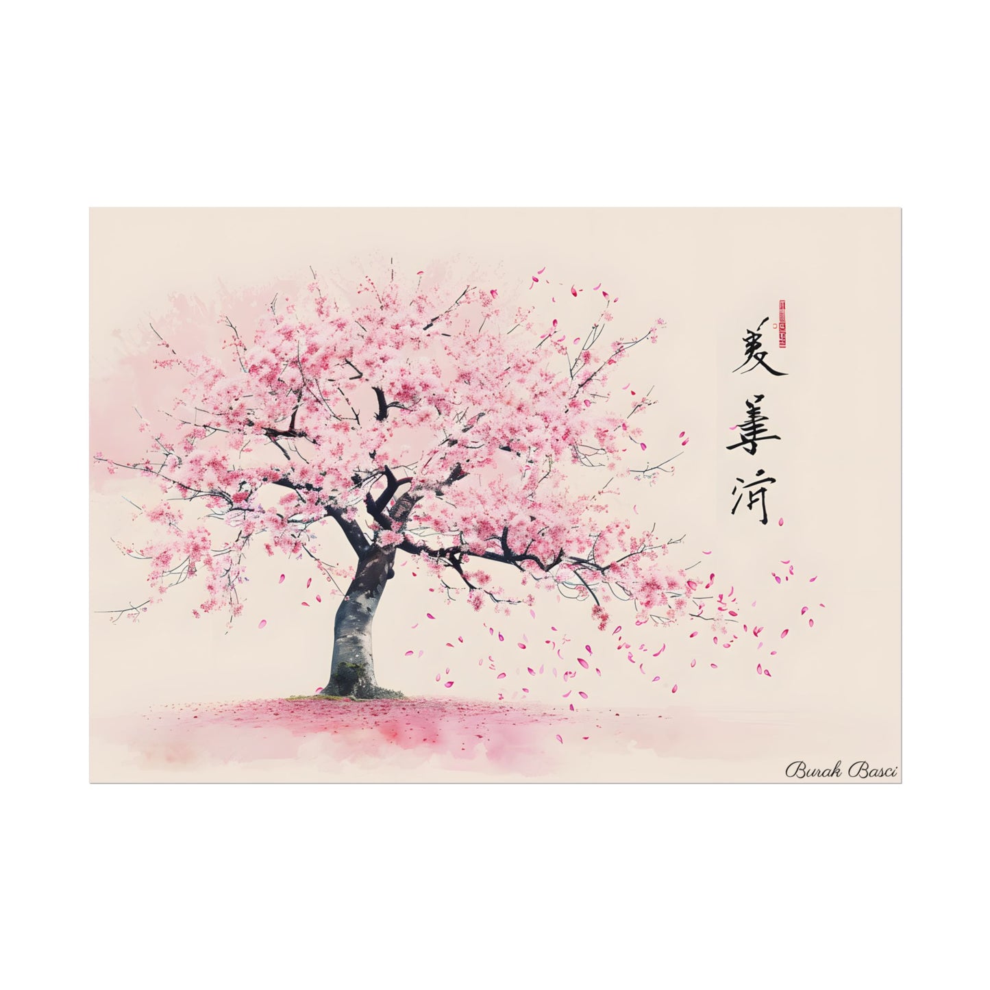 Japanese Cherry Blossom Art: Springtime Painting - Poster