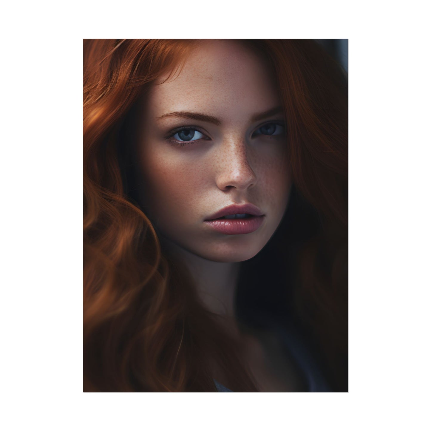 Redhead Model: Sophisticated Portrait Art - Poster