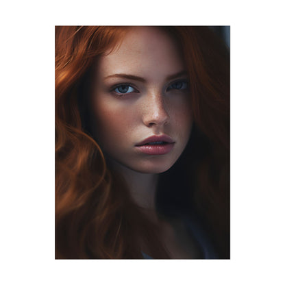 Redhead Model: Sophisticated Portrait Art - Poster