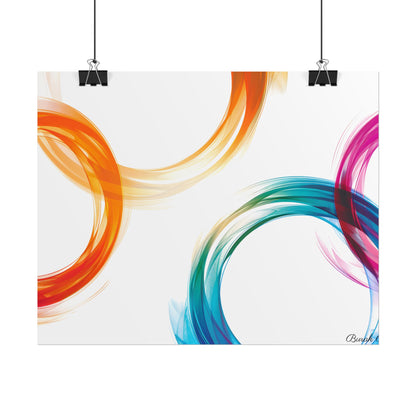 Swirling Abstract Colors: Vibrant Digital Artwork - Poster