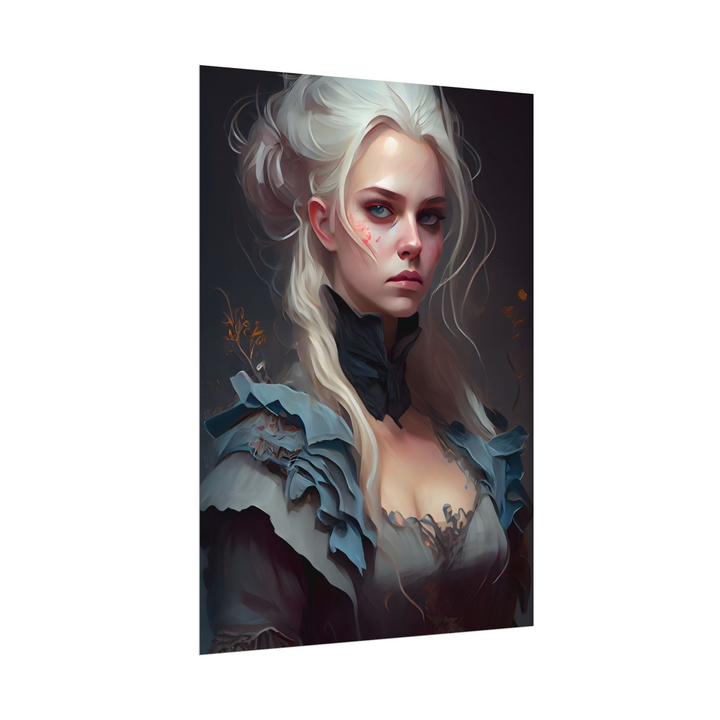 Blonde Profile Portrait: Simple Daylight Dress Art - Poster