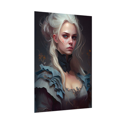 Blonde Profile Portrait: Simple Daylight Dress Art - Poster