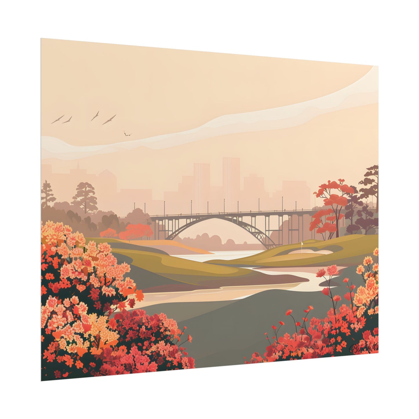 Retro Golf at Augusta: Vintage Illustration - Poster