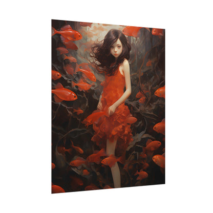 Simple Orange Still Life: Casual Wooden Table Art - Poster