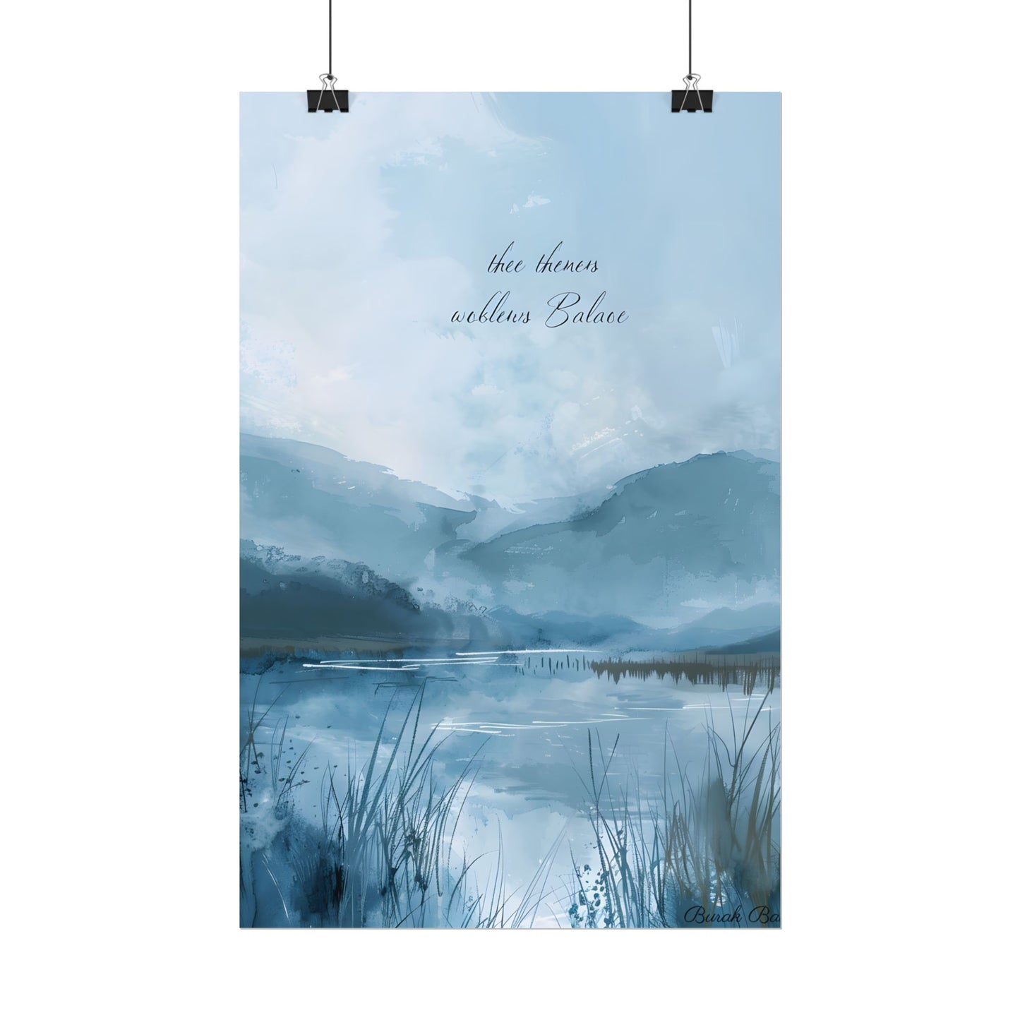 Peaceful Serenade: A Calming Landscape with Inspirational Quote - Poster