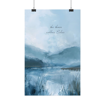 Peaceful Serenade: A Calming Landscape with Inspirational Quote - Poster