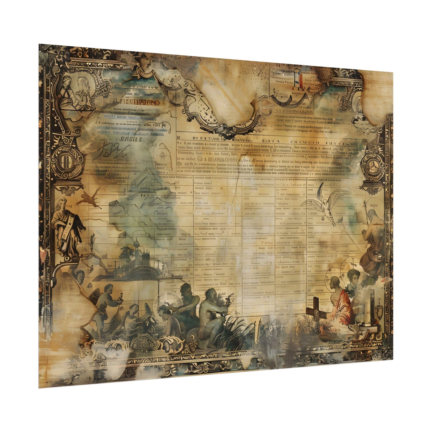 Vintage Biblical Scene: Medieval Art Poster - Poster