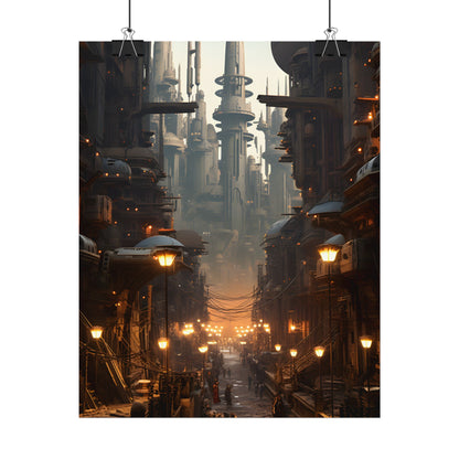 Post-Apocalyptic Steampunk City: Dystopian Artwork - Poster