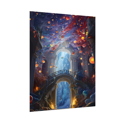 Celestial Art Gallery: Atmospheric Interior Space - Poster
