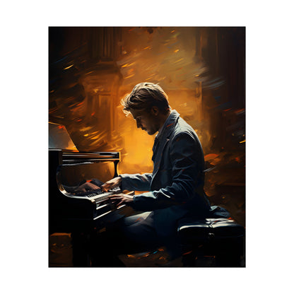 Mysterious Piano Portrait: A Dramatic Musical Masterpiece - Poster