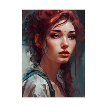Beautiful Brunette Portrait: Makeup Art - Poster