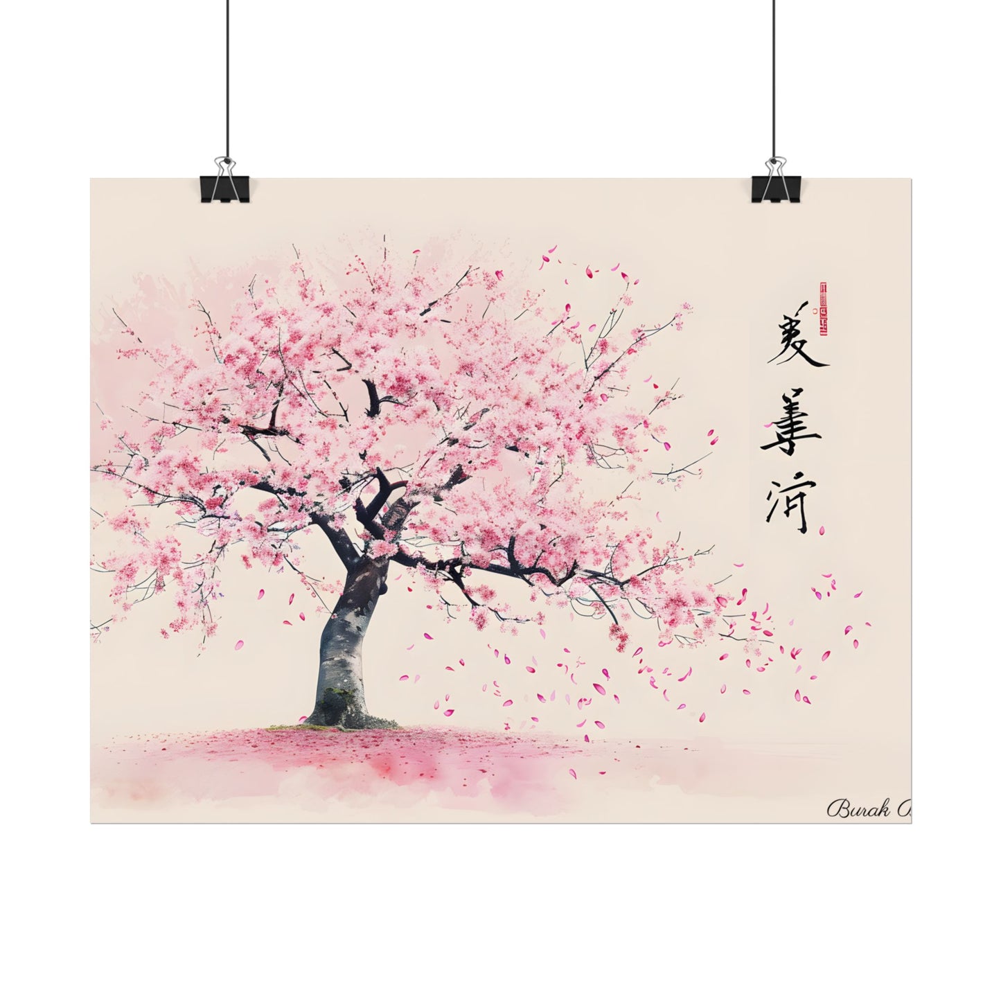 Japanese Cherry Blossom Art: Springtime Painting - Poster