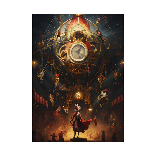 Enchanted Timepiece Carousel: A Whimsy-Filled Artwork - Poster