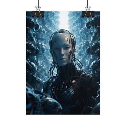 Robot Orchestra Symphony: Futuristic City Digital Art - Poster