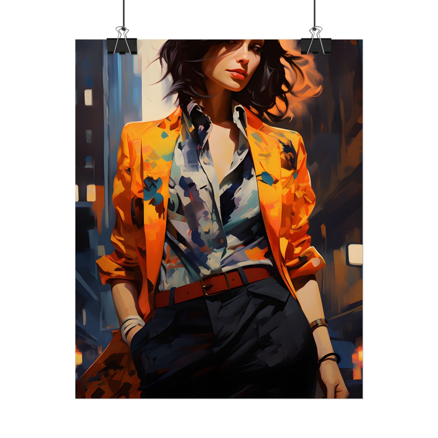 Urban Youthful Portrait: Fashionable City Style Digital Art - Poster