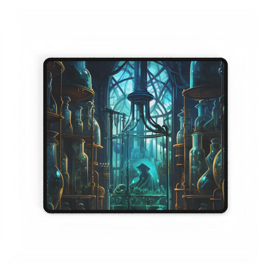 Unveiling the Secrets: Mysterious Lab Biotech Artwork - Desk Mat