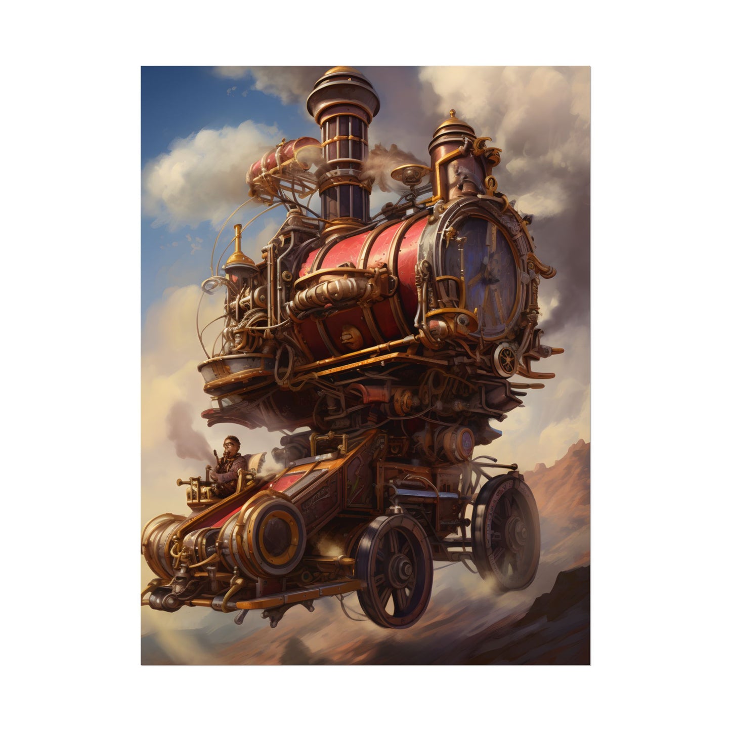 Steampunk Thrill: Airship Sky Race Adventure - Poster