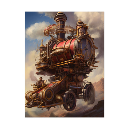 Steampunk Thrill: Airship Sky Race Adventure - Poster