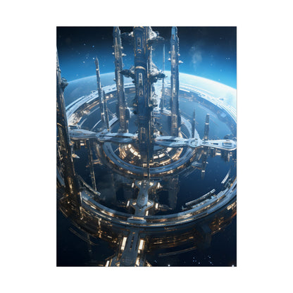 Futuristic Space Station: Aetherial Hub - Poster