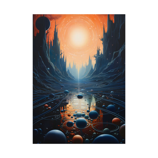 Celestial Art Gallery: Space-Inspired Serenity in a Muted Tone - Poster