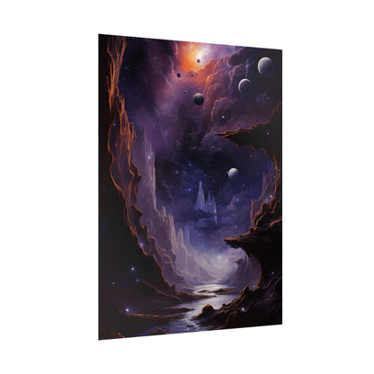 Black Hole Cosmic Odyssey: A Massive Planet's Journey Through Space - Poster