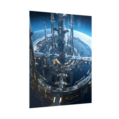 Futuristic Space Station: Aetherial Hub - Poster
