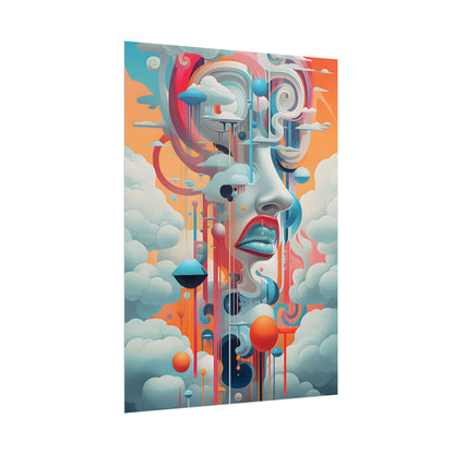 Abstract Digital Art: Dynamic Geometric Dreamspace - Poster