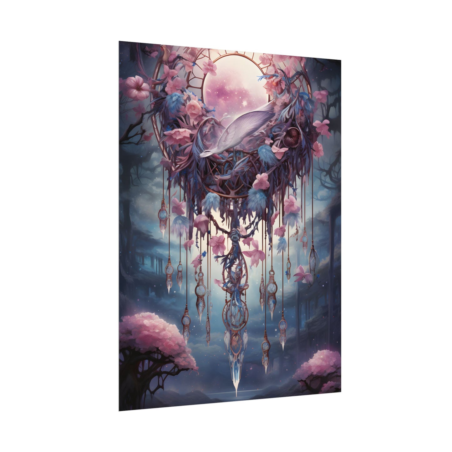 Surreal Landscape: Serene Tree in Vast Sky - Poster