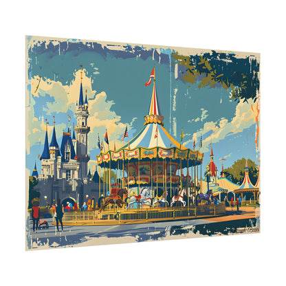 Vintage Disney Nostalgia: Retro Attraction Poster Art - Poster