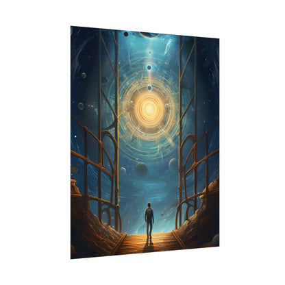 Space Explorer's Journey: Sleek Spacecraft in Stellar Odyssey - Poster