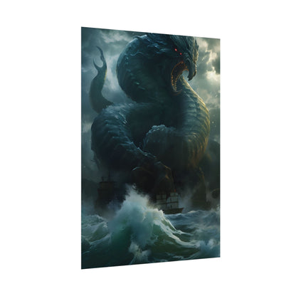 Mythic Sea Monster: Dark Ocean Artwork - Poster