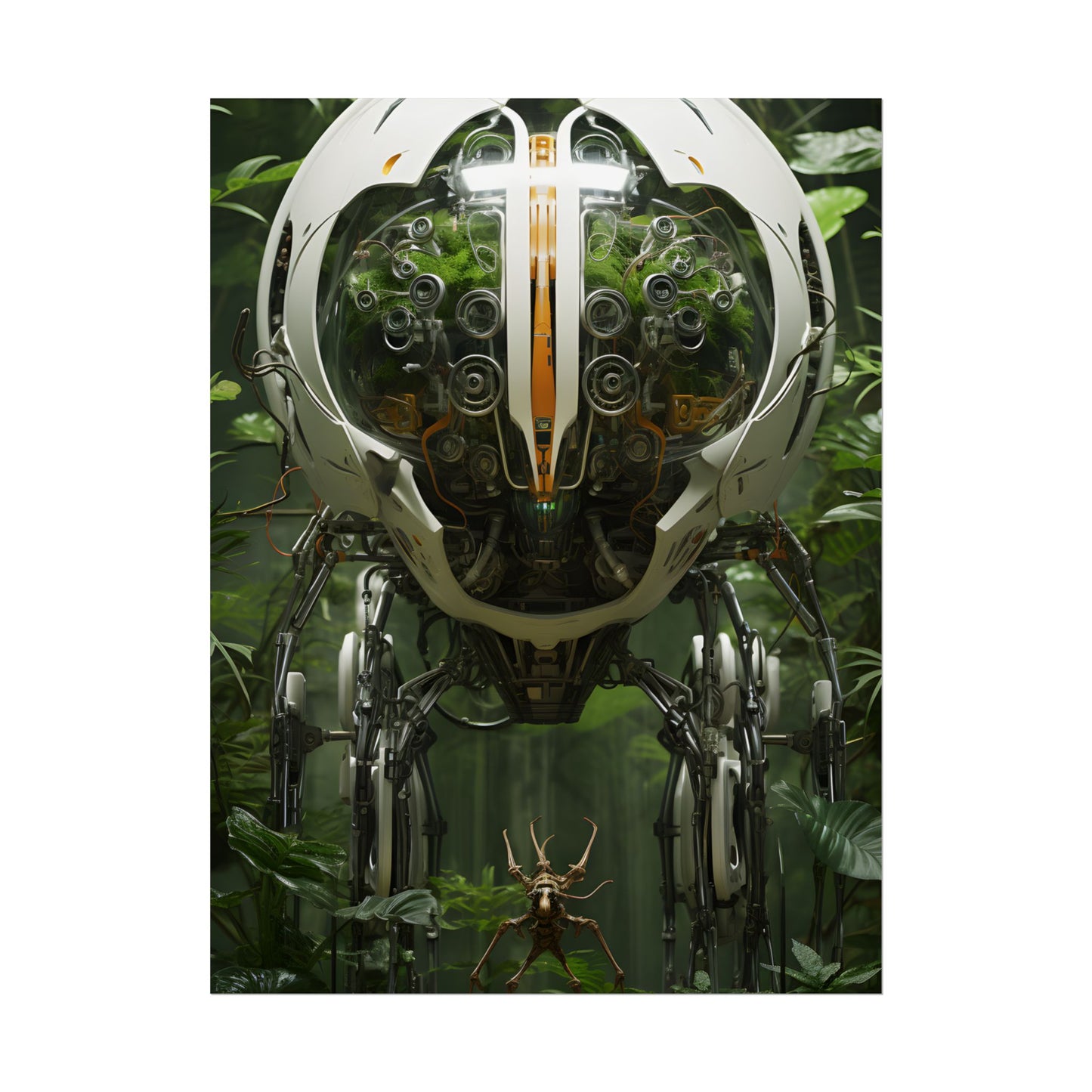 Robotic Wildlife Sanctuary: AI-Operated Nature Reserve Digital Art - Poster
