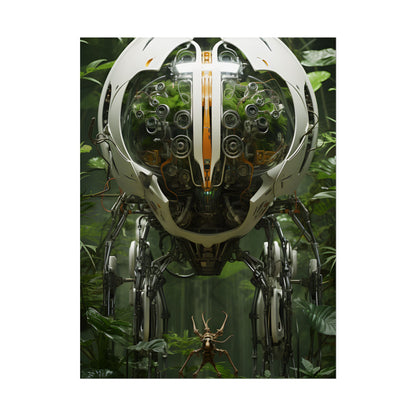 Robotic Wildlife Sanctuary: AI-Operated Nature Reserve Digital Art - Poster