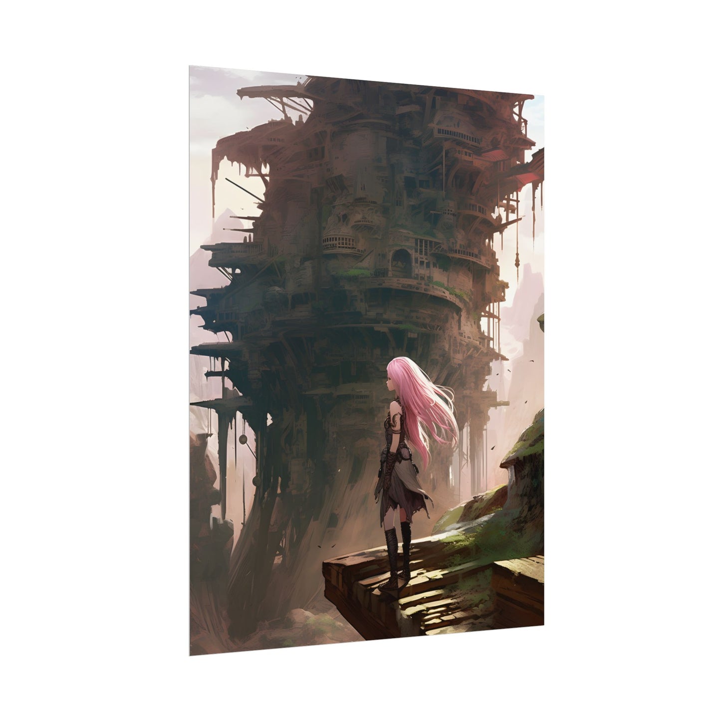 Detailed Anime Bird's Eye View: Flight Mode - Poster