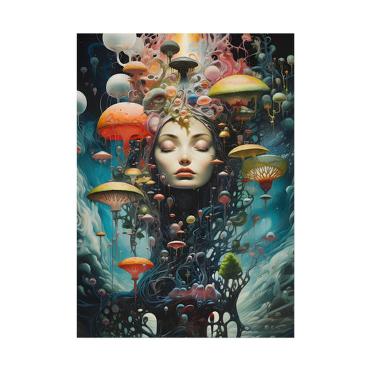 Celestial Art Gallery: Abstract Masterpiece & Traditional Portrait - Poster