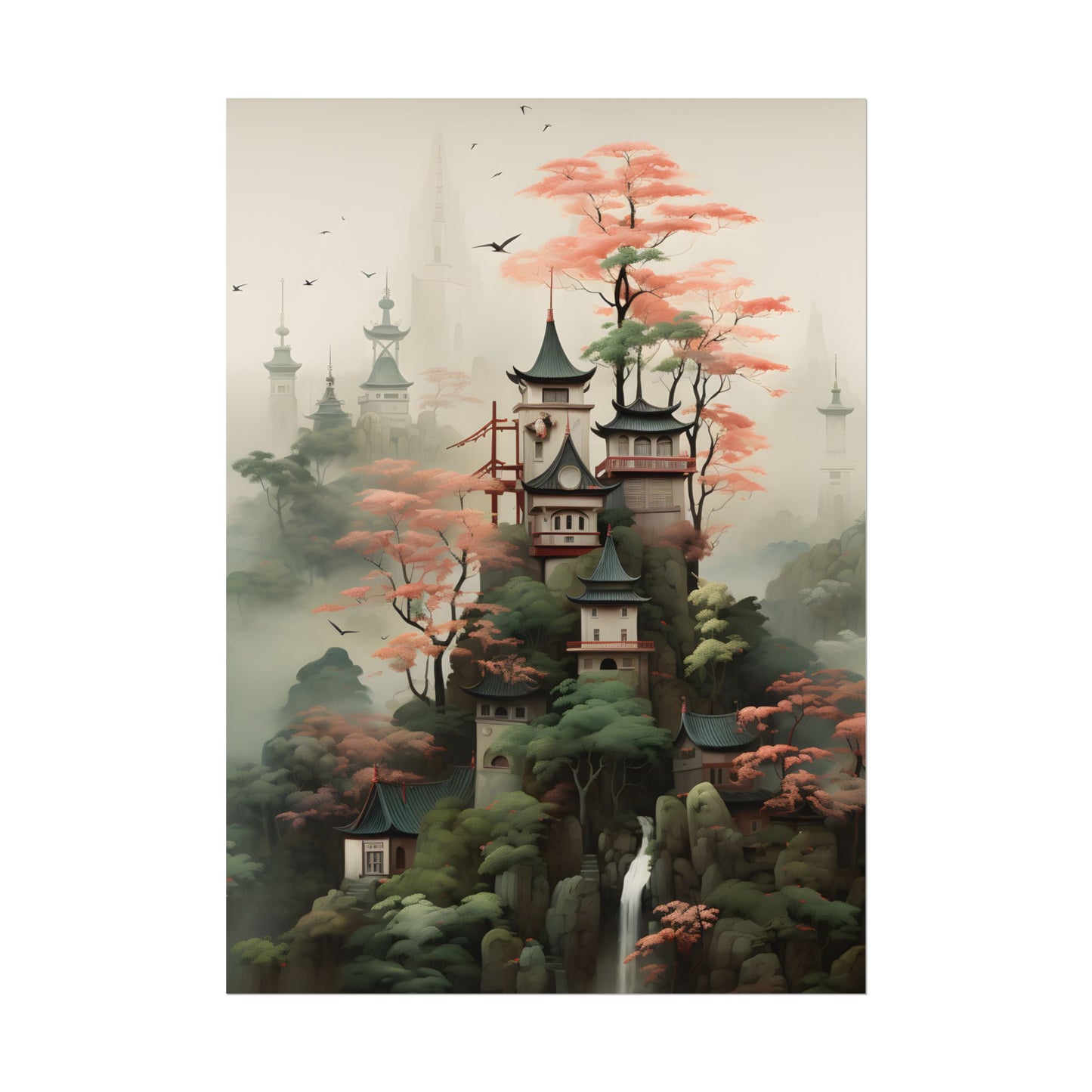 Post-Impressionist Landscape Masterpiece: Ash Magenta Dreams - Poster