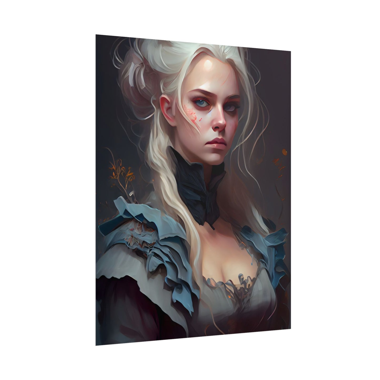 Blonde Profile Portrait: Simple Daylight Dress Art - Poster