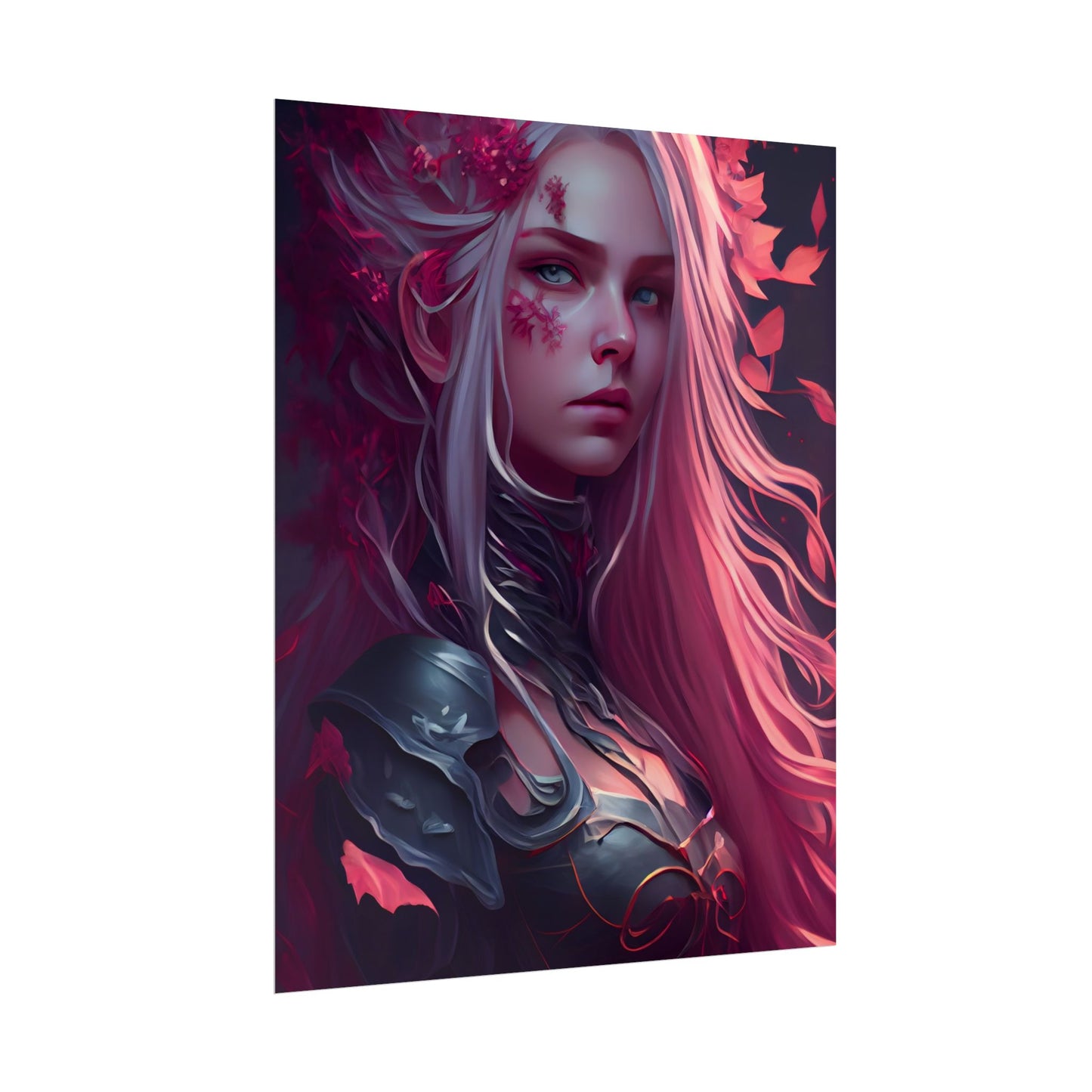 Astonishing Female Portrait with Pink Hair: Artistic Vision - Poster