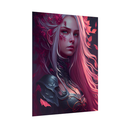 Astonishing Female Portrait with Pink Hair: Artistic Vision - Poster