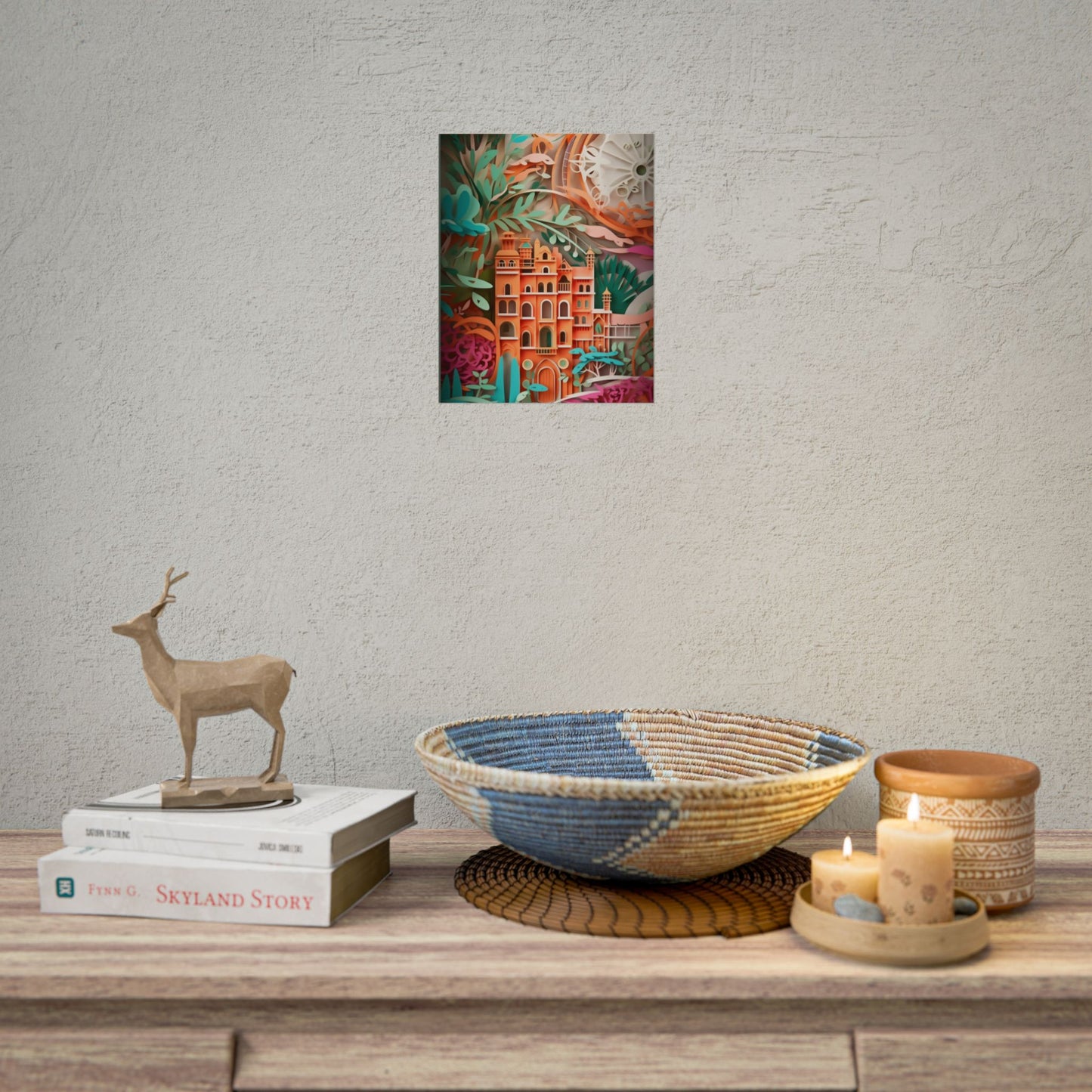 European Paper Quilled Landscape: Artistic Craftsmanship - Poster
