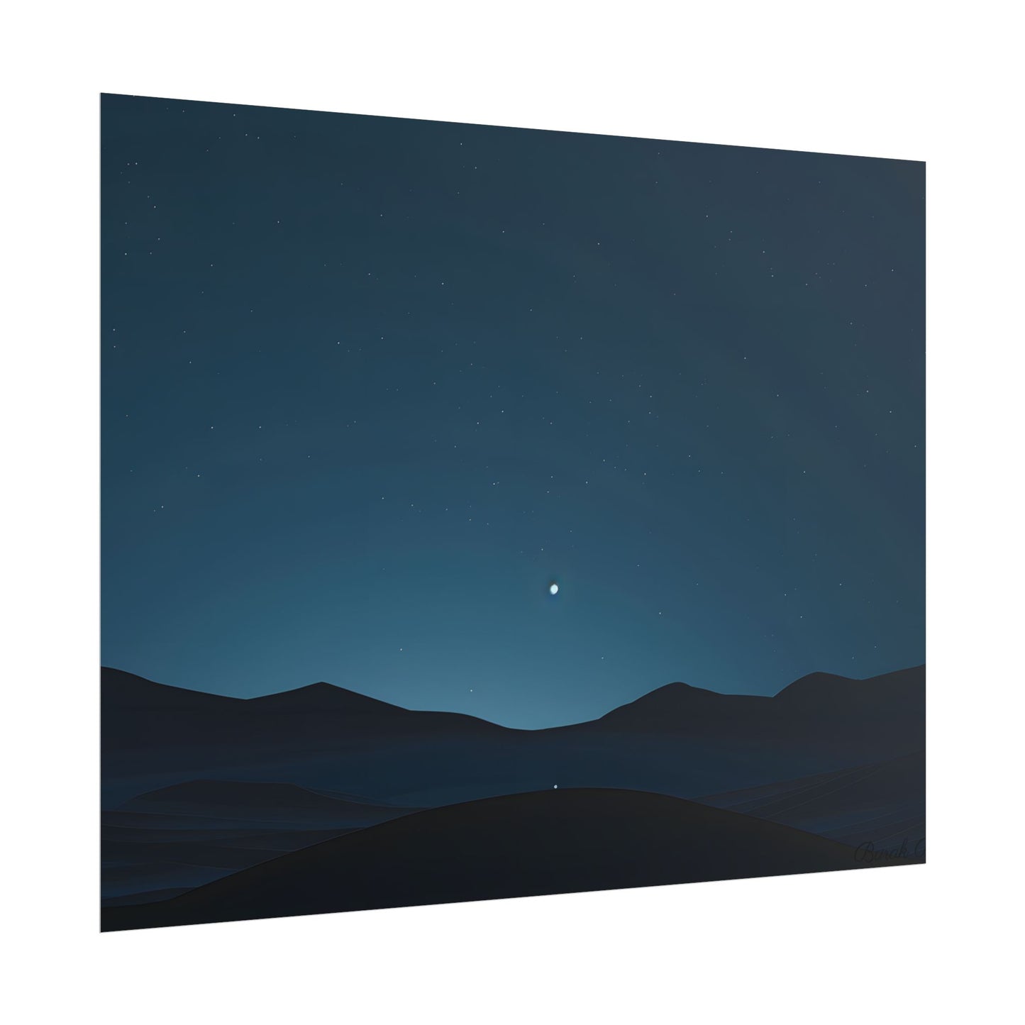 Minimalist Night Sky: Abstract Starry Art - Poster