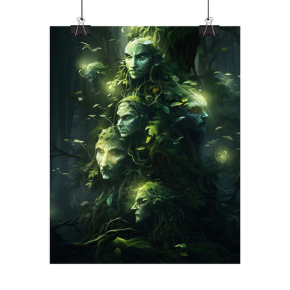 Mystical Morning Guardians: Ancient Forest Spirits - Poster