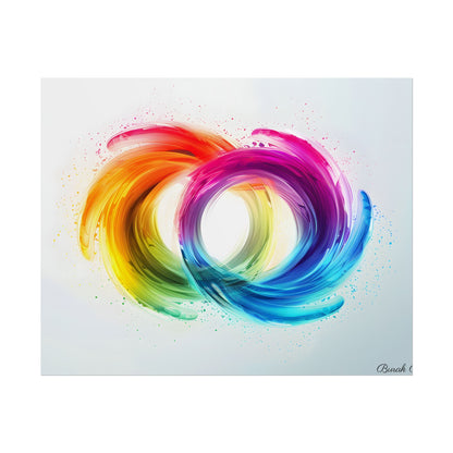Swirling Colors: Gradient Artwork with Red, Blue, and Yellow Circles - Poster