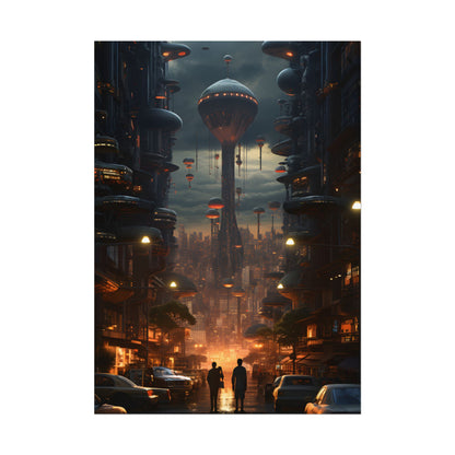 Dystopian Utopia: Perfect Urban Landscape Artwork - Poster