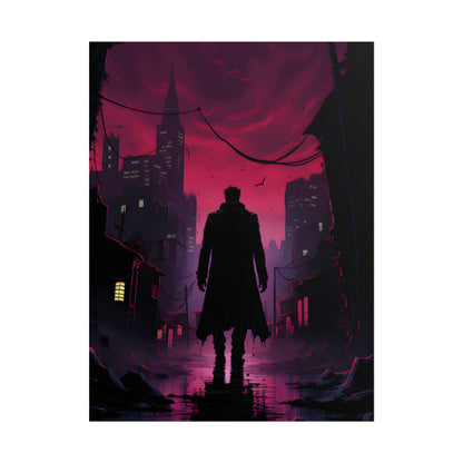 Gritty Urban Scene: Detective in Thought - Poster