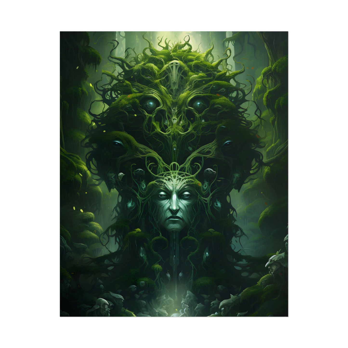 Mystical Forest Guardians: Ancient Tree Spirits Ethereal Artwork - Poster